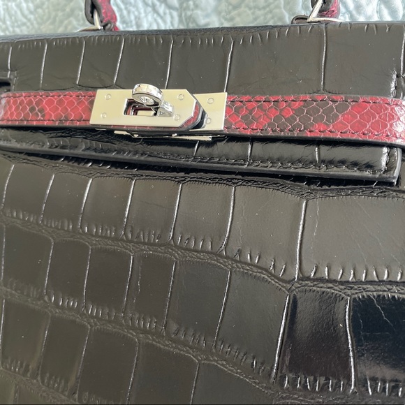 Unbranded Top handle Shoulder/Crossbody Kelly Style leather bag 25cm - Picture 6 of 10